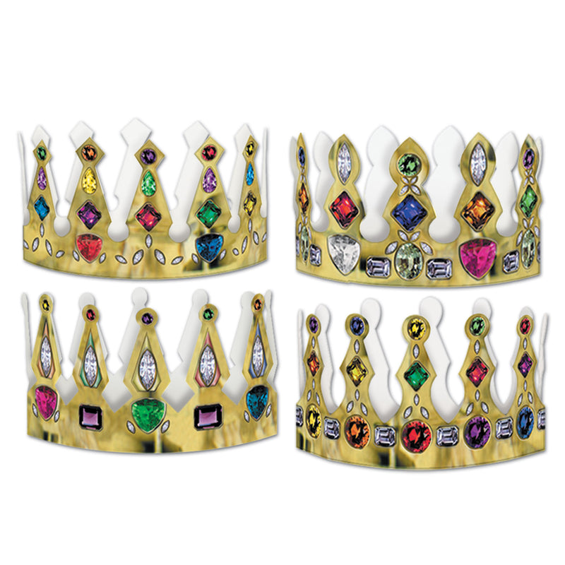 Printed Jeweled Crowns – 4"