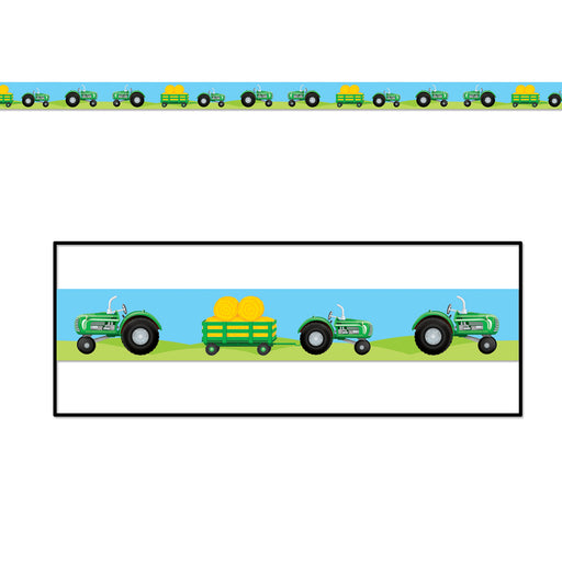 Tractor Party Tape – 3" x 20' – (1/Card) by Beistle for Farm Poly