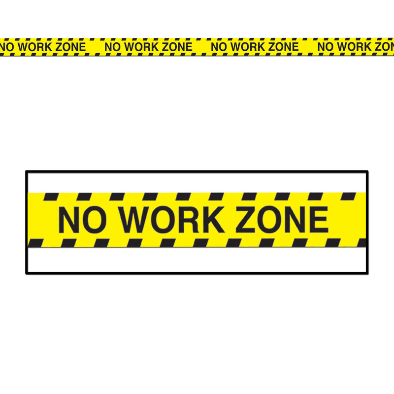 No Work Zone Party Tape – 3" x 20' – (1/Card) by Beistle for Retirement Poly