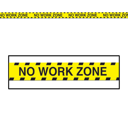 No Work Zone Party Tape – 3" x 20' – (1/Card) by Beistle for Retirement Poly