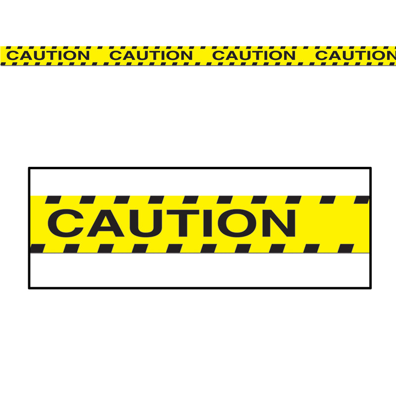 Caution Party Tape – 3" x 20' – (1/Card) by Beistle for Construction Poly