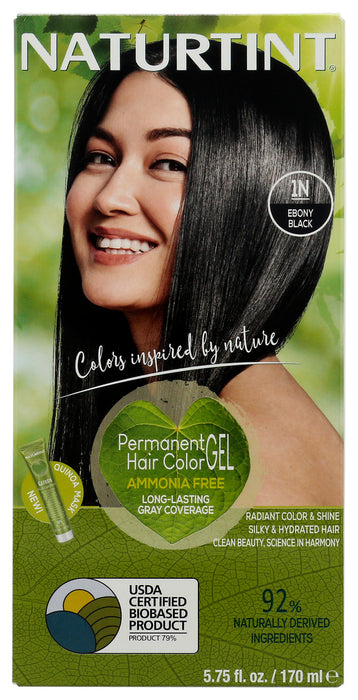 NATURTINT: Permanent Hair Color 1N Ebony Black, 5.28 oz