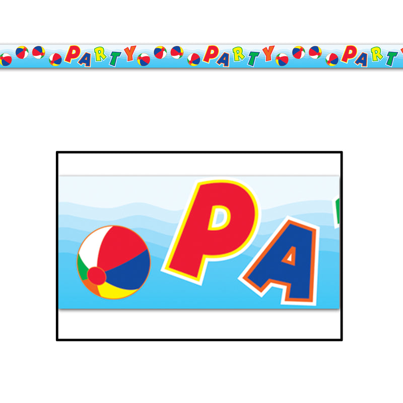 Beach Ball Party Tape – 3" x 20' – (1/Card) by Beistle for Luau Poly