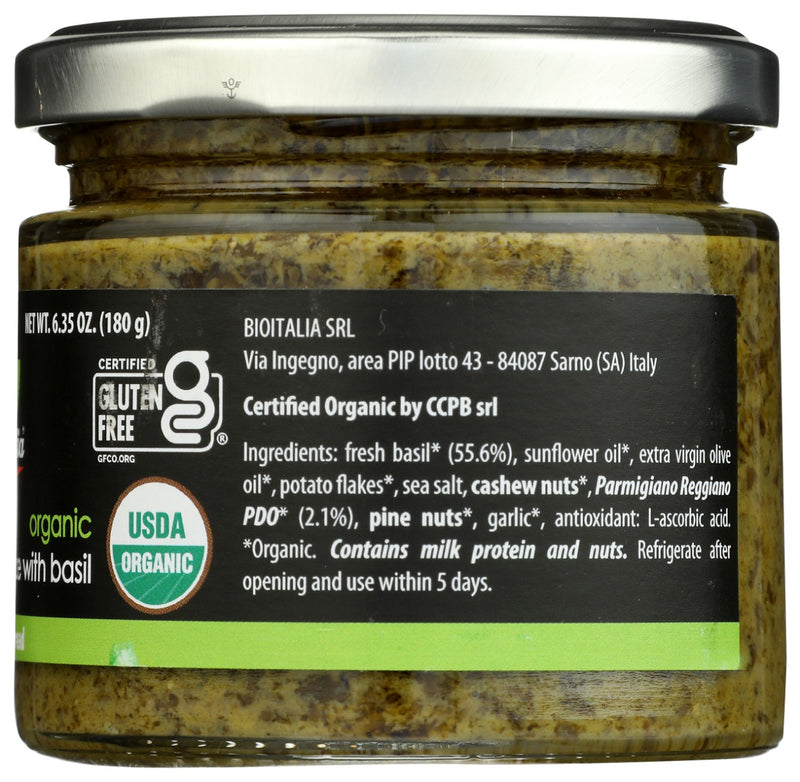 BIOITALIA: Organic Pesto Sauce with Basil, 6.35 oz