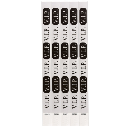 Silver V.I.P. Wristbands – ¾" x 10" – (100/Pkg) by Beistle for General Occasion Wristbands