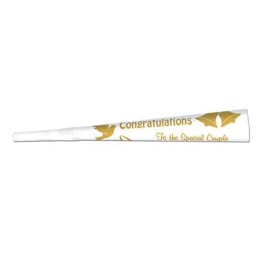 Printed Wedding/Anniversary Trumpets – 9" by Beistle for Wedding Paper Horns
