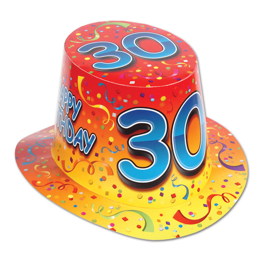 Happy "30" Birthday Hi-Hat by Beistle for Birthday-Age Specific Paper
