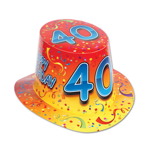 Happy "40" Birthday Hi-Hat by Beistle for Birthday-Age Specific Paper
