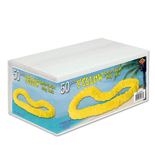 Soft-Twist Poly Leis w/Labeled Carton – 1½" x 36" – (50/Box) by Beistle for Luau Poly Leis