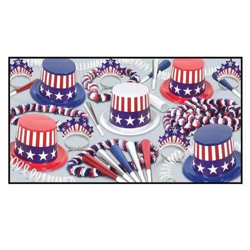Spirit Of America Clear-View Asst for 10 by Beistle for Patriotic 10 Person Assortments