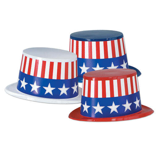 Plastic Toppers w/Patriotic Band by Beistle for Patriotic Plastic