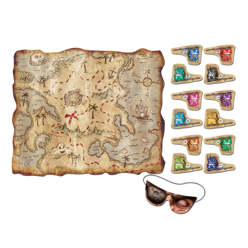 Pirate Treasure Map Party Game – 15¼" x 18½" – (1/Pkg) by Beistle for Pirate Games