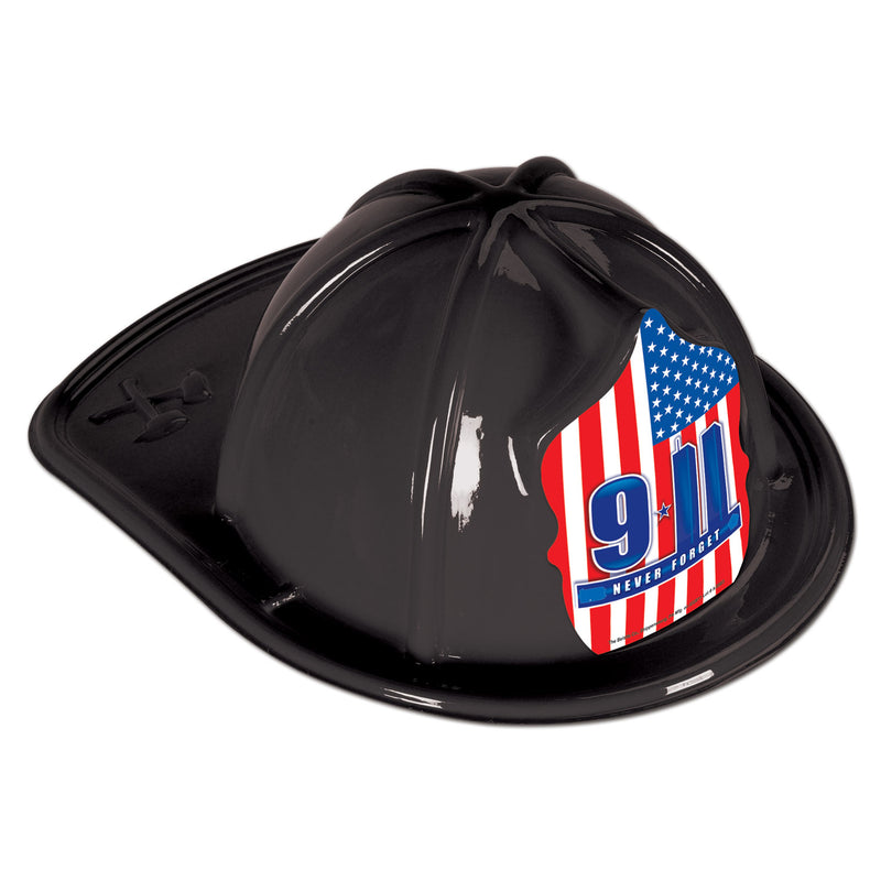 Black Plastic Fire Chief Hat