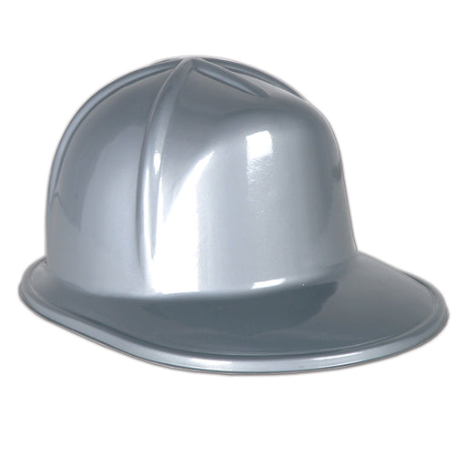 Silver Plastic Construction Helmet by Beistle for Construction Plastic