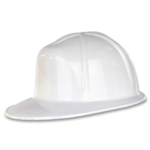 White Plastic Construction Helmet by Beistle for Construction Plastic