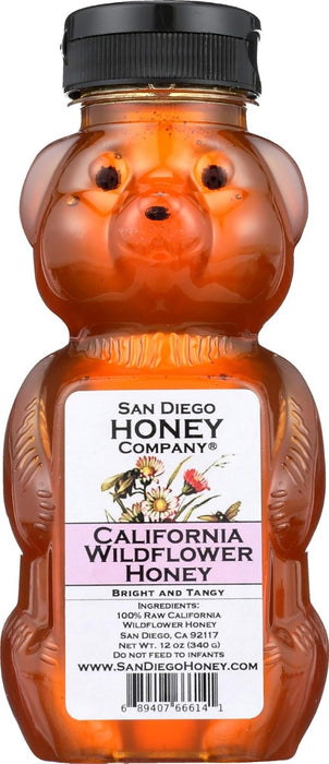 SAN DIEGO HONEY COMPANY: Raw California Wildflower Honey, 12 oz