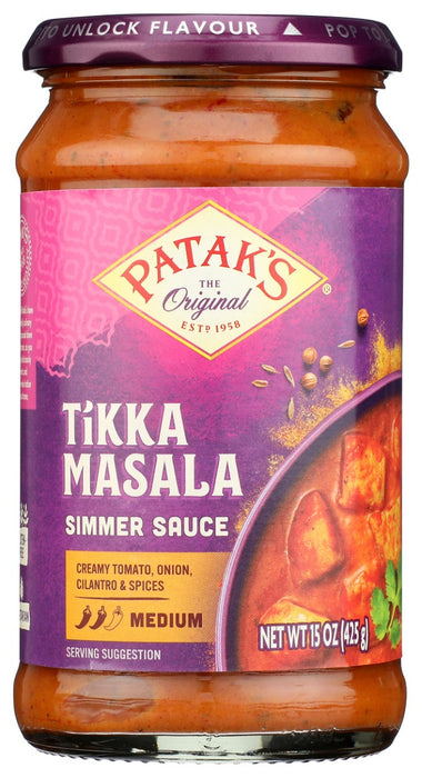 
Patak's® Tikka Masala Simmer Sauce is a medium spiced curry sauce inspired by northern Indian cuisine in the Punjabi region. This tangy sauce has a complex spice blend to bring your authentic curry dish together in just a few minutes.

