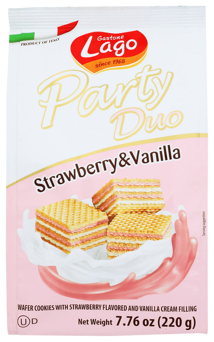 GASTONE LAGO: Party Duo Strawberry Vanilla Wafers, 7.76 oz