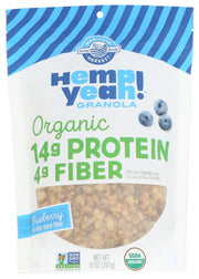 Made with quality, organic ingredients, Hemp Yeah! Blueberry Granola has more protein and less sugar than most granolas. Ready to eat right out of the bag, it's a simple and delicious addition to yogurt, non-dairy milk, or all on its own!