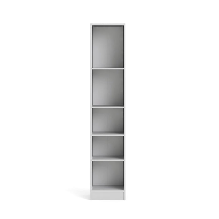 Element Tall Narrow 5 Shelf Bookcase, White