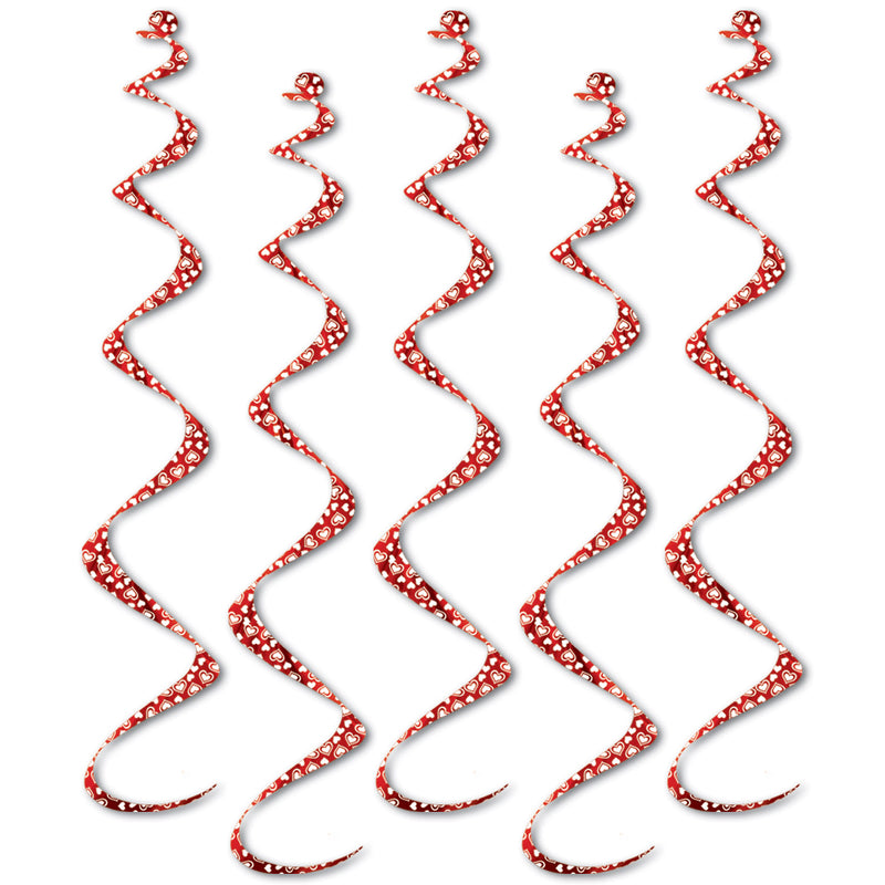 Printed Heart Twirly Whirlys – 24" – (5/Pkg)
