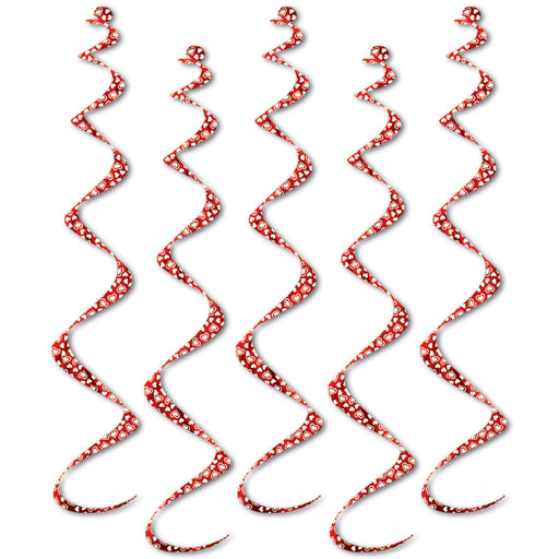 Printed Heart Twirly Whirlys – 24" – (5/Pkg) by Beistle for Valentines Whirls