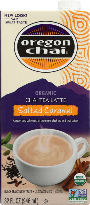 OREGON CHAI: Tea Chai Latte Salted Caramel, 32 oz