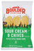 Creamy sour cream and garden-fresh chives unite to create the ultimate palate-pleasing experience in each bag of Boulder Canyon&trade; Canyon Cut&trade; Sour Cream &amp; Chive Potato Chips. Made with all natural ingredients, thickly sliced, ridged and cooked to perfection, these chips will satisfy even the most serious snack-time cravings.