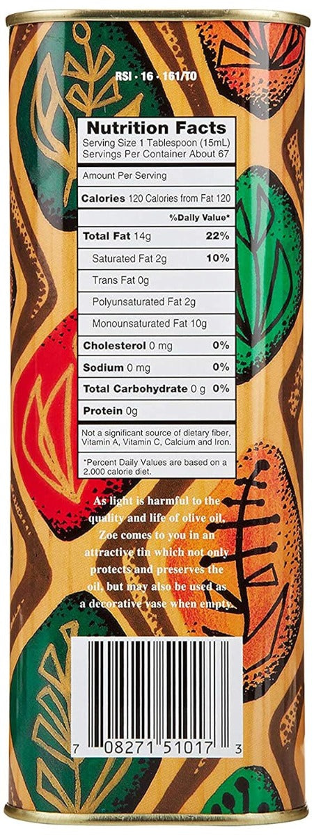 ZOE DIVA SELECT: Oil Olive Tin, 33.8 oz