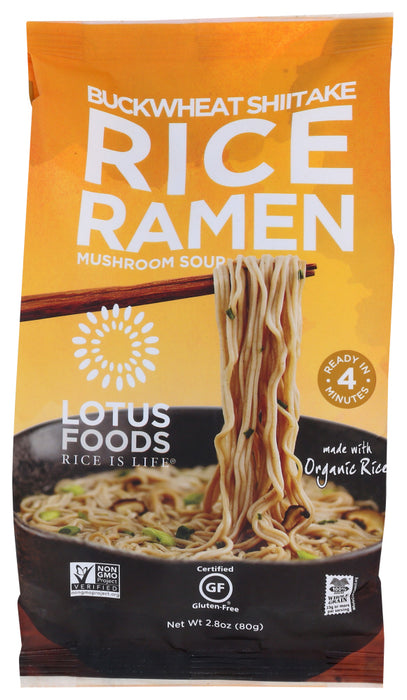 LOTUS FOODS: Buckwheat Shiitake Rice Ramen Mushroom Soup, 2.8 oz