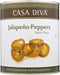 Casa Diva Sliced Jalapeno Peppers bring a spicy flavor to meals and party snacks.