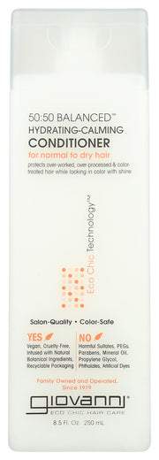 It's half of this and half of that. The perfect mix, the perfect match. That's what you'll get with Giovanni®'s 50:50 BALANCED conditioner. Ideal for reawakening dry hair to the wonders of clarifying and moisturizing, this conditioner works its magic on a daily basis. A blend of organic ingredients and protection factors make dull hair the life of the party. Shine says glow for it.