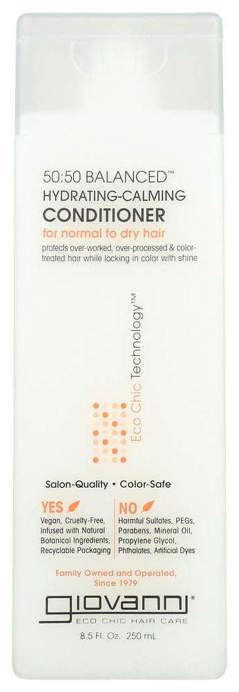 It's half of this and half of that. The perfect mix, the perfect match. That's what you'll get with Giovanni®'s 50:50 BALANCED conditioner. Ideal for reawakening dry hair to the wonders of clarifying and moisturizing, this conditioner works its magic on a daily basis. A blend of organic ingredients and protection factors make dull hair the life of the party. Shine says glow for it.