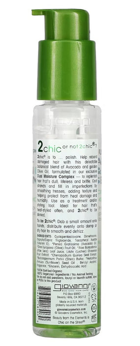 GIOVANNI COSMETICS: 2chic Ultra-Moist Super Potion Anti-Frizz Binding Serum Avocado & Olive Oil, 1.8 oz