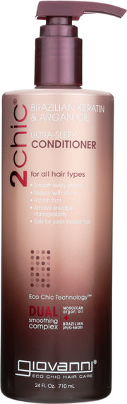 GIOVANNI COSMETICS: 2Chic Brazilian Keratin & Argan Oil Ultra Sleek Conditioner, 24 oz - No Brand For Less
