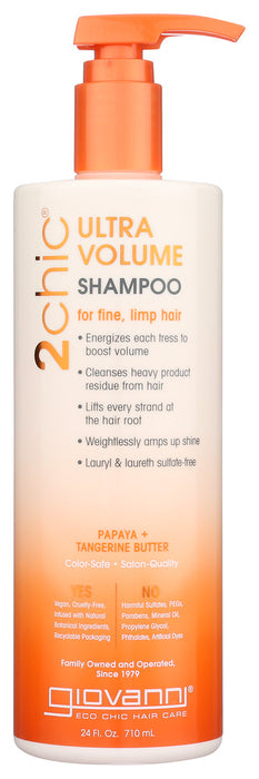 GIOVANNI COSMETICS: 2Chic Tangerine & Papaya Butter Ultra-Volume Shampoo, 24 oz