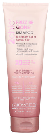 GIOVANNI COSMETICS: 2Chic Frizz Be Gone Shampoo Shea Butter & Sweet Almond Oil, 8.5 oz - No Brand For Less