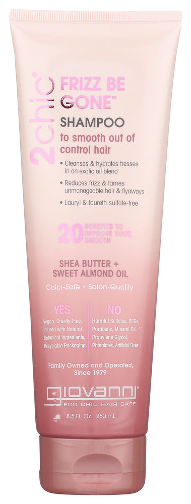 GIOVANNI COSMETICS: 2Chic Frizz Be Gone Shampoo Shea Butter & Sweet Almond Oil, 8.5 oz - No Brand For Less
