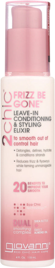 GIOVANNI COSMETICS: 2Chic Frizz Be Gone Leave-In Conditioner & Styling Elixir Shea Butter & Sweet Almond Oil, 4 oz - No Brand For Less