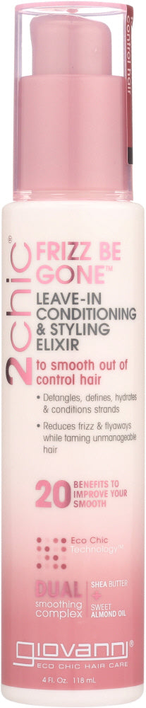 GIOVANNI COSMETICS: 2Chic Frizz Be Gone Leave-In Conditioner & Styling Elixir Shea Butter & Sweet Almond Oil, 4 oz - No Brand For Less