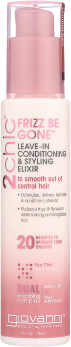 GIOVANNI COSMETICS: 2Chic Frizz Be Gone Leave-In Conditioner & Styling Elixir Shea Butter & Sweet Almond Oil, 4 oz - No Brand For Less 