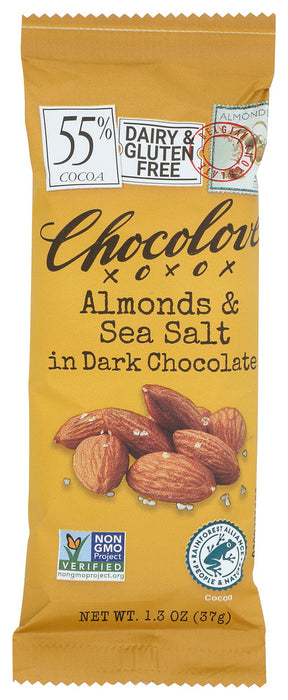 CHOCOLOVE: Almonds and Sea Salt in Dark Chocolate Mini Bar, 1.3 oz