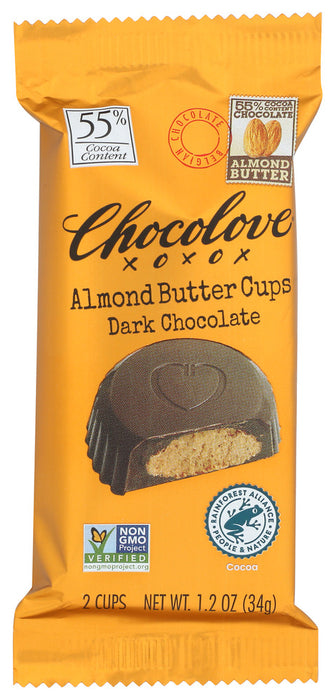 CHOCOLOVE: Almond Butter Cups Dark Chocolate, 1.2 oz