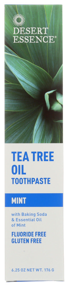DESERT ESSENCE: Natural Tea Tree Oil Toothpaste Mint, 6.25 oz - No Brand For Less