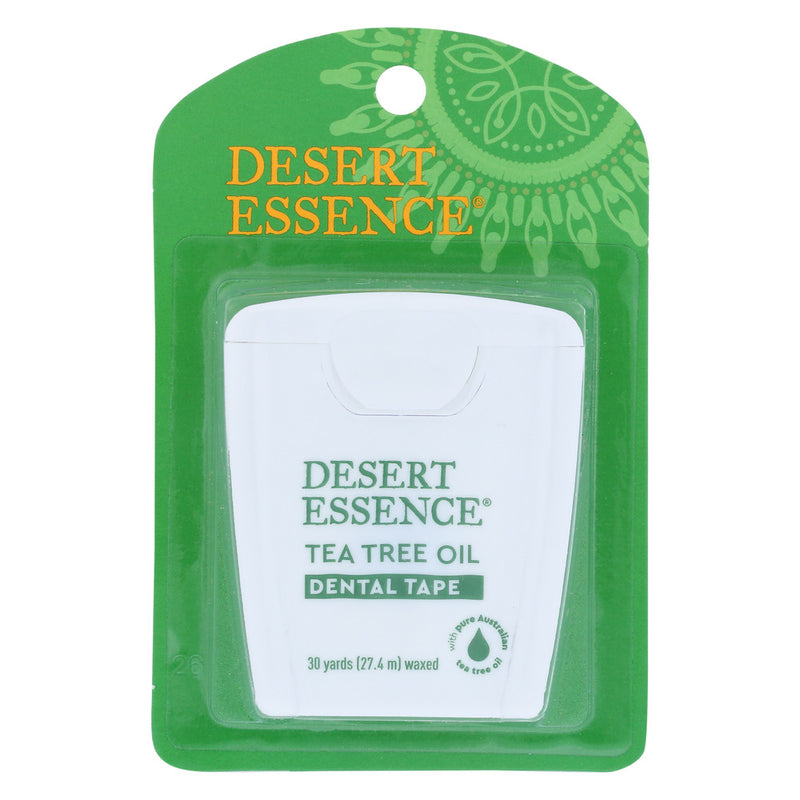 Desert Essence Dental Tape is naturally waxed with beeswax and saturated with inherently antiseptic Tea Tree Oil.