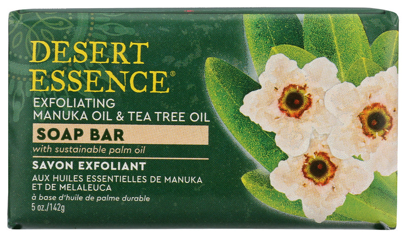 DESERT ESSENCE: Exfoliating Manuka Oil and Tea Tree Oil Soap Bar, 5 oz - No Brand For Less