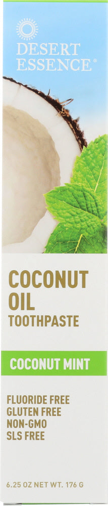DESERT ESSENCE: Toothpaste Coconut Oil, 6.25 oz - No Brand For Less 