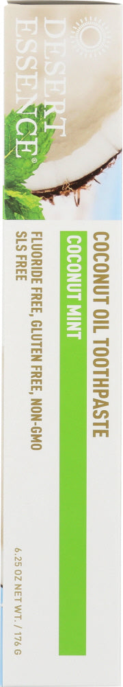 DESERT ESSENCE: Toothpaste Coconut Oil, 6.25 oz - No Brand For Less 