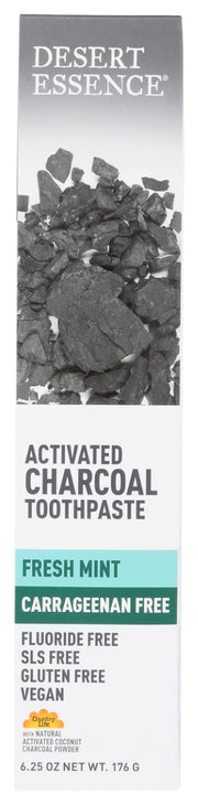 Keep your mouth clean and your smile bright with Desert Essence Carrageenan Free Charcoal Toothpaste. Infused with an exclusive blend of Country Life Vitamins' Activated Coconut Shell Charcoal, this smooth, charcoal gray colored formula(not black!) uses sustainably sourced ultra fine charcoal powder to beautifully polish and deeply clean your teeth.