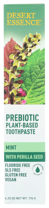DESERT ESSENCE: Prebiotic Botanical Mint Toothpaste, 6.25 oz - No Brand For Less 
